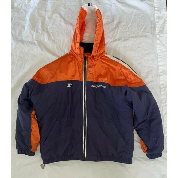 Vintage Starter Pro Line Denver Broncos Winter Coat Jacket Large